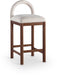 Conrad - Linen Counter Stool With Brown Legs - Simple Home Plus