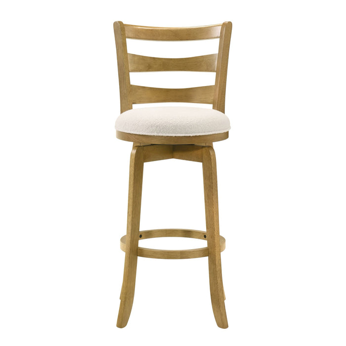 Melindra - Modern Farmhouse Swivel Wood Bar Height Kitchen Bar Stool - Simple Home Plus