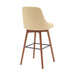 Sicily - Swivel Walnut Wood Faux Leather Stool - Simple Home Plus