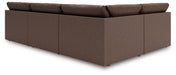 Whitehaven - 4-Piece Sectional With 3 Armless Chairs - Brown - Simple Home Plus