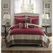 Attingham - Full/Queen 7 Piece Quilt Set With Euro Shams And Throw Pillows - Red - Simple Home Plus