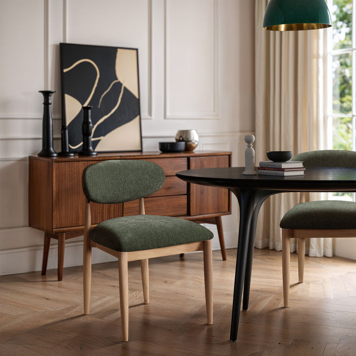 Riccio - Fabric Dining Side Chair (Set of 2) - Natural Frame - Simple Home Plus