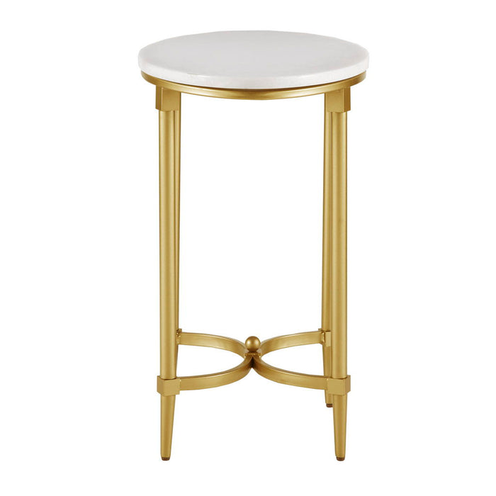 Bordeaux - End Table - White / Gold - Simple Home Plus