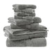 800GSM - 8 Piece Antimicrobial Towel Set - Gray - Simple Home Plus