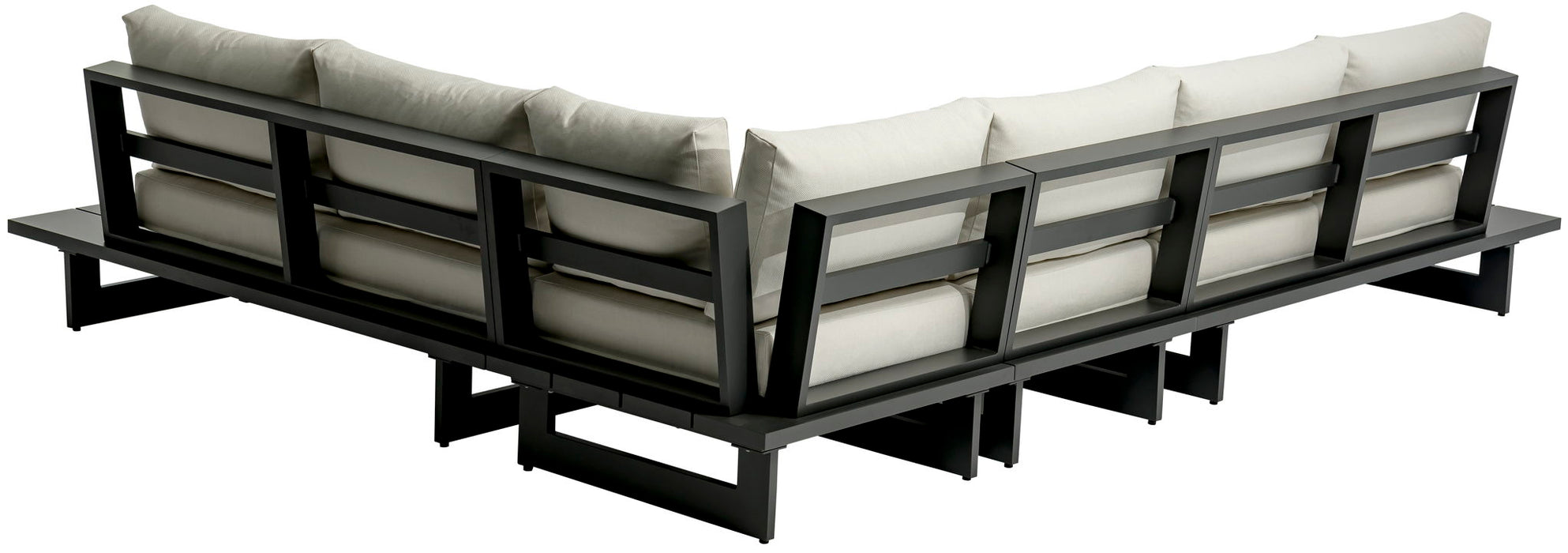 Maldives - 4 Piece Water Resistant Outdoor Patio Modular Sectional With Gray Base - Simple Home Plus