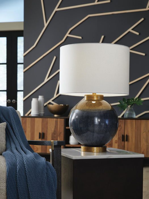 Adara - Metal Table Lamp - Blue / Gold Finish - Simple Home Plus