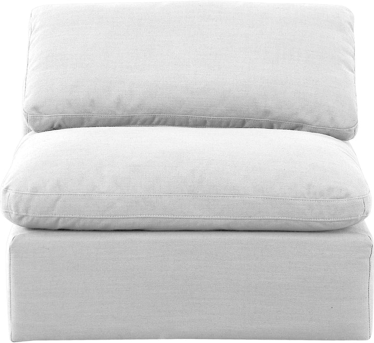 Indulge - Linen Armless Chair - White - Simple Home Plus
