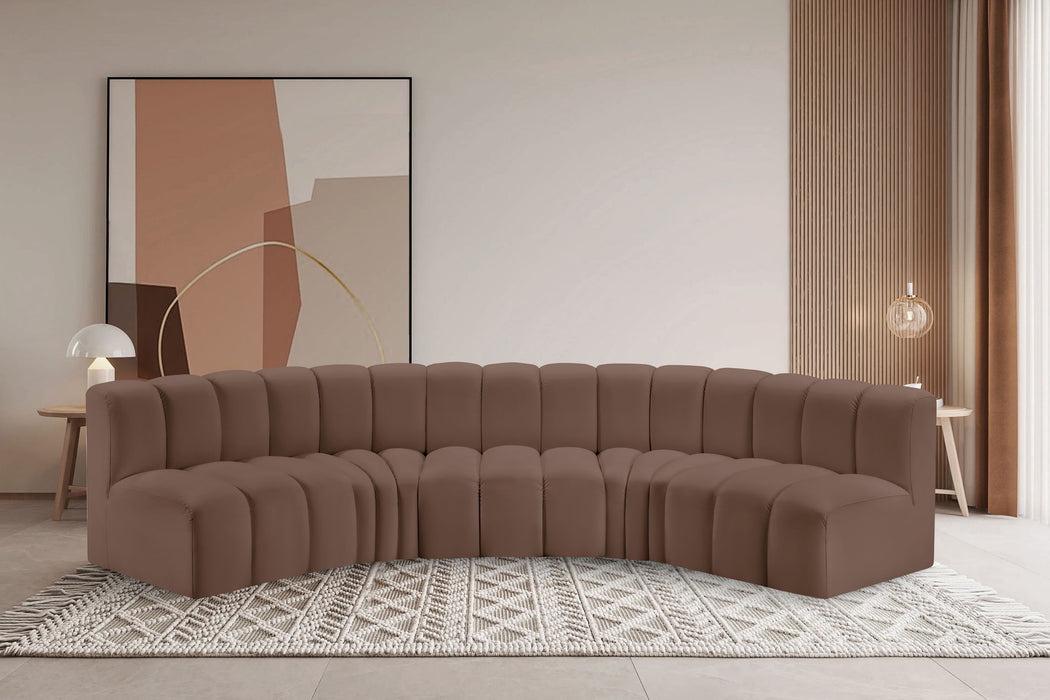 Arc - Faux Leather 5 Piece U-Shaped Modular Sofa - Simple Home Plus