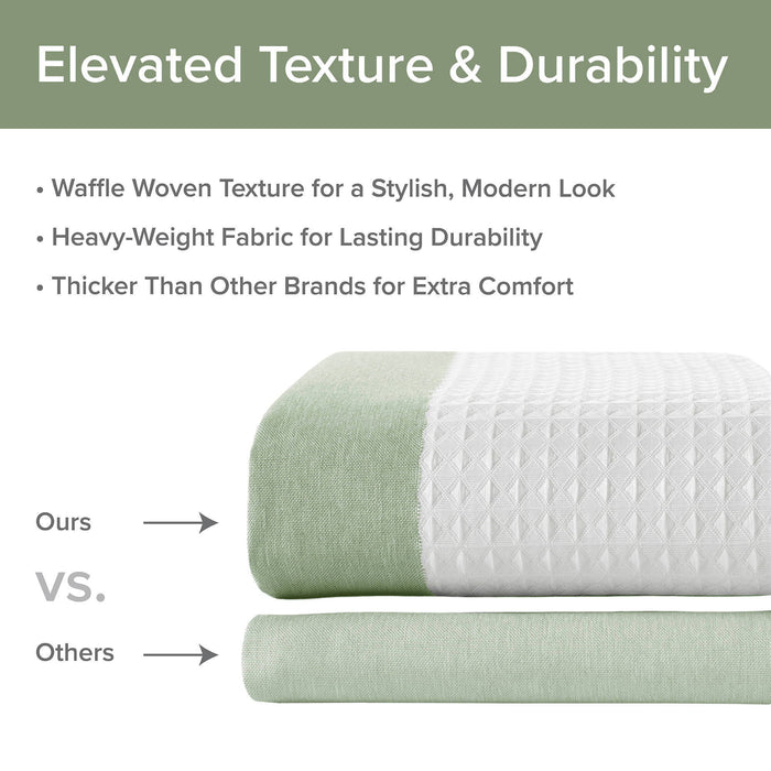 Spa Waffle - 108" x 72" Shower Curtain With 3M Treatment - Sage Green - Simple Home Plus