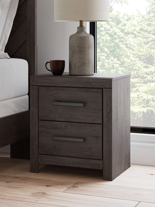 Prendonea - Charcoal - Two Drawer Night Stand - Simple Home Plus