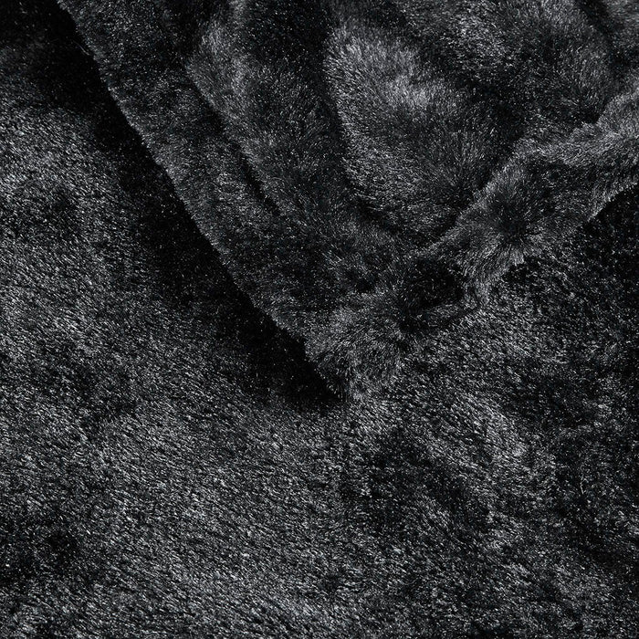 Heated Duke - Faux Fur Heated Throw - Black - Simple Home Plus