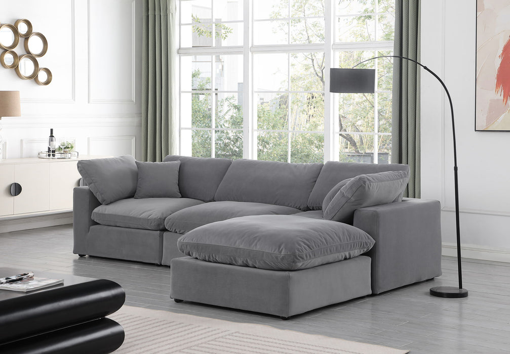 Comfy - 4 Piece Velvet Modular Sectional With Chaise - Simple Home Plus
