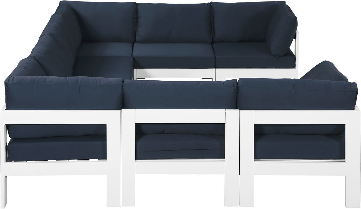 Nizuc - Outdoor Patio 8 Piece Modular Sectional With White Frame - Simple Home Plus
