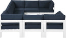 Nizuc - Outdoor Patio 8 Piece Modular Sectional With White Frame - Simple Home Plus