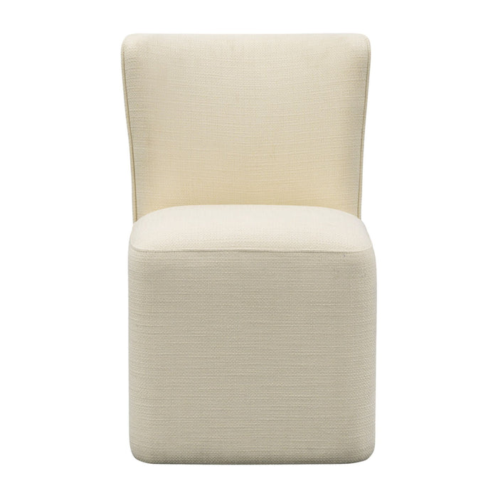 Vela - One Size Dining Chair With Castors - Cream