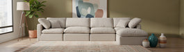 Indulge - Linen 5 Piece Modular Sectional With Chaise - Simple Home Plus