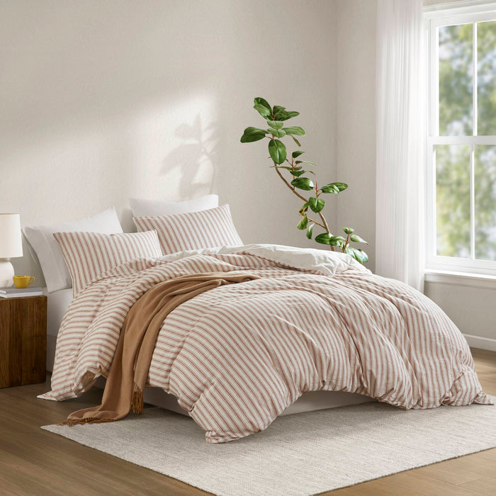 Etta - 3 Piece Queen Duvet Set - Terracotta - Simple Home Plus