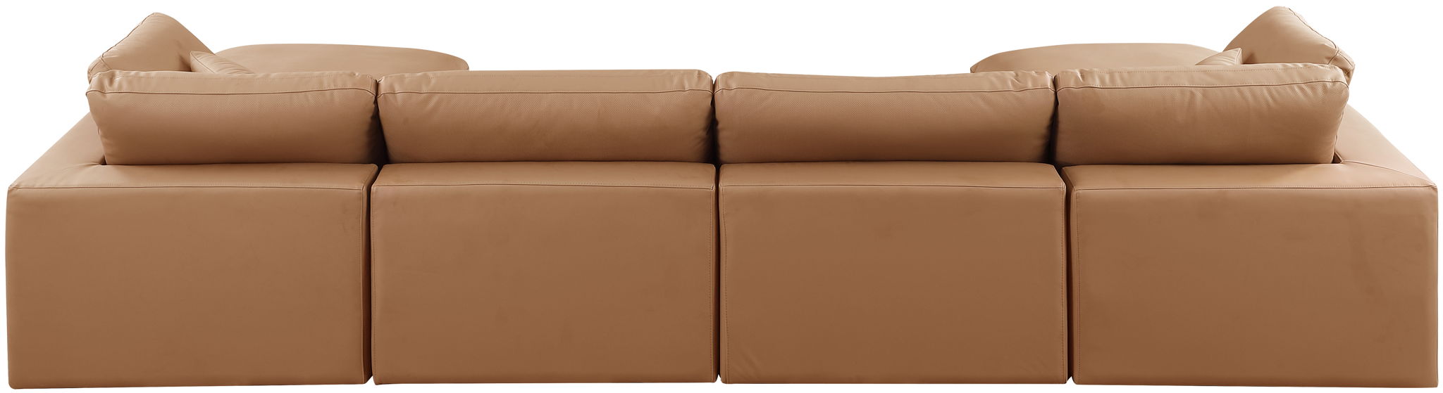 Comfy - 6 Piece Faux Leather Modular Double Chaise Sectional - Simple Home Plus