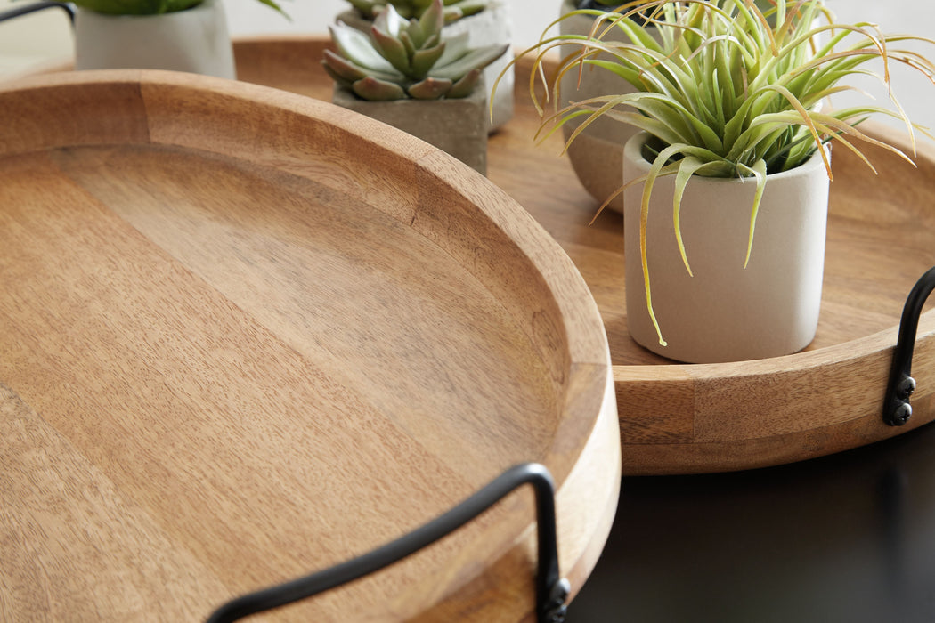 Jocelyne - Brown / Black - Tray Set (Set of 2) - Simple Home Plus