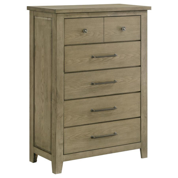 Hazlewood - 5-Drawer Bedroom Chest Of Drawers - Vineyard Oak - Simple Home Plus