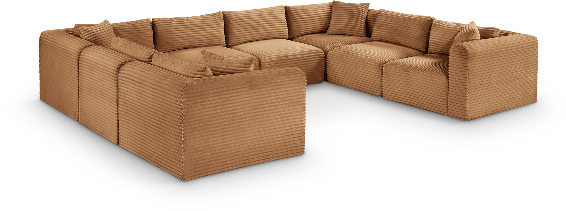 Shaggy - Fabric 8 Piece Modular U-Shaped Sectional - Simple Home Plus