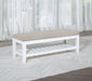Bexhill - Upholstered Rectangular Bench With Shelf - White - Simple Home Plus