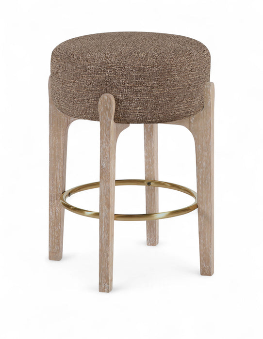 Torino - Backless Counter Stool With Brushed Natural Base (Set of 2) - Simple Home Plus