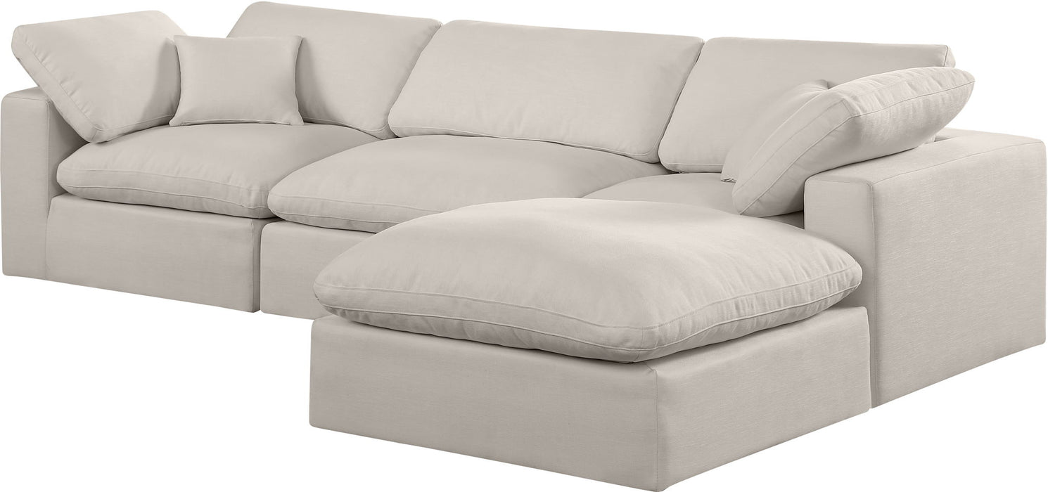Comfy - 4 Piece Linen Fabric Modular Sectional With Chaise - Simple Home Plus