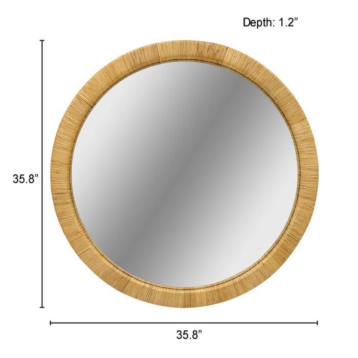 Nova - Natural Rattan Round Wall Mirror - Natural - Simple Home Plus