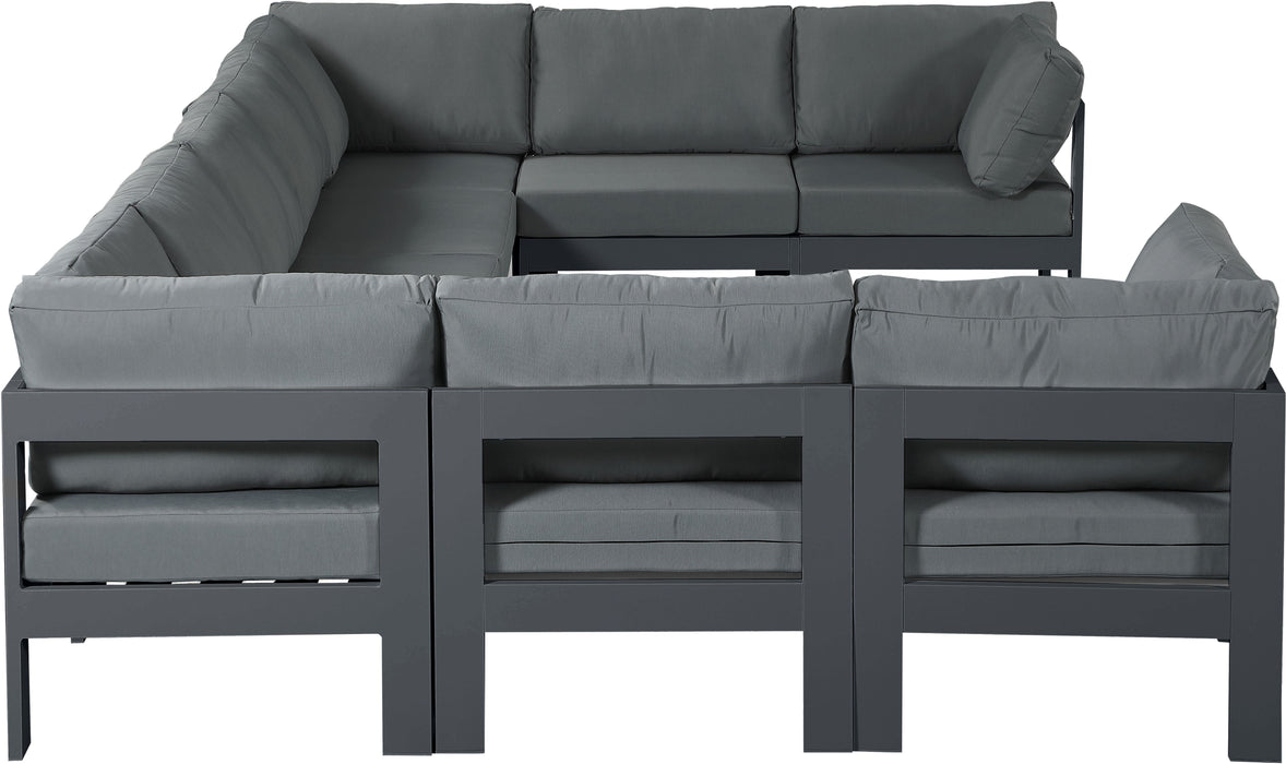 Nizuc - Outdoor Patio 9 Piece Modular Sectional With Gray Frame - Simple Home Plus