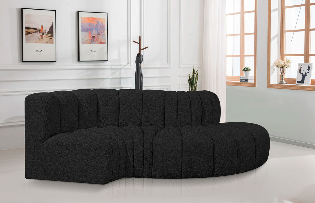 Arc - Boucle Fabric 4 Piece L-Shaped Modular Sofa - Simple Home Plus