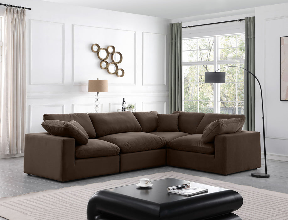 Comfy - 4 Piece Velvet Modular Sectional - Simple Home Plus