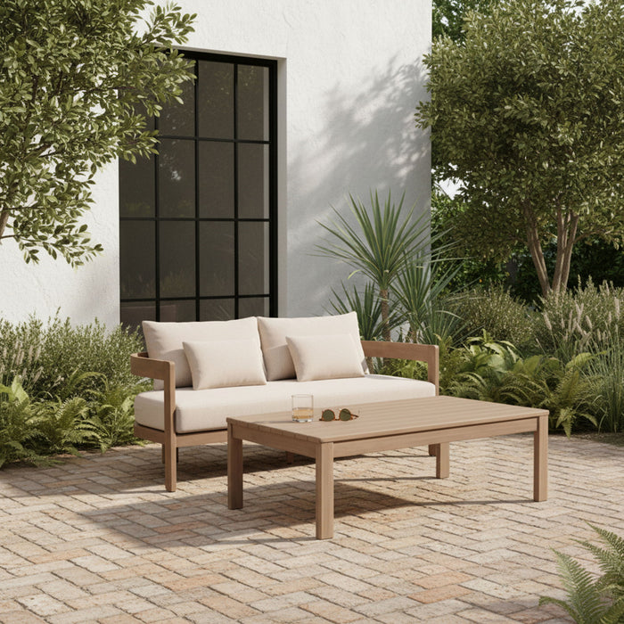 Newport - Water Resistant Fabric 65" Upholstered Outdoor Patio Loveseat - Simple Home Plus