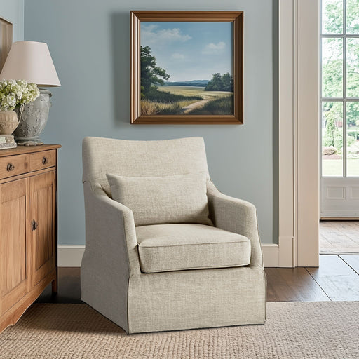 London - Skirted Swivel Chair - Beige Multi - Simple Home Plus