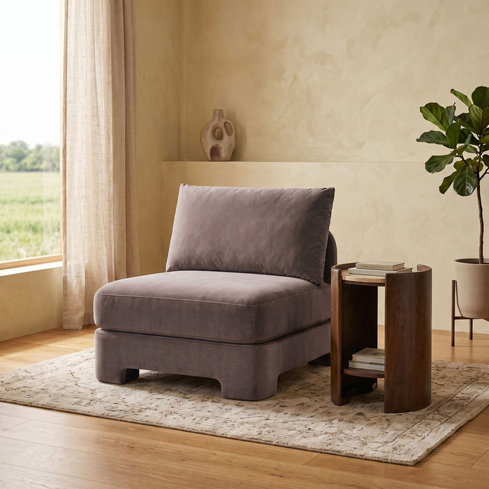 Hammond - Velvet Performance Fabric Upholstered Armless Chair - Simple Home Plus
