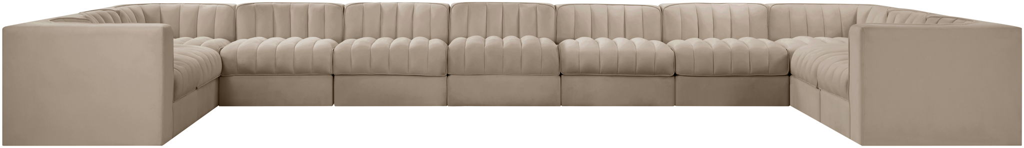 Rummi - Velvet Performance Fabric Upholstered 11 Piece Modular Sectional - Simple Home Plus