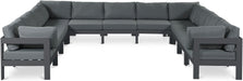 Nizuc - Outdoor Patio 11 Piece Modular Sectional With Gray Frame - Simple Home Plus