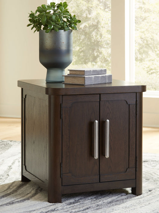 Breckington - Dark Brown - Rectangular 2-door End Table - Simple Home Plus