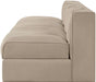 Rummi - Velvet Performance Fabric Upholstered 3 Piece Modular Armless Sofa - Simple Home Plus