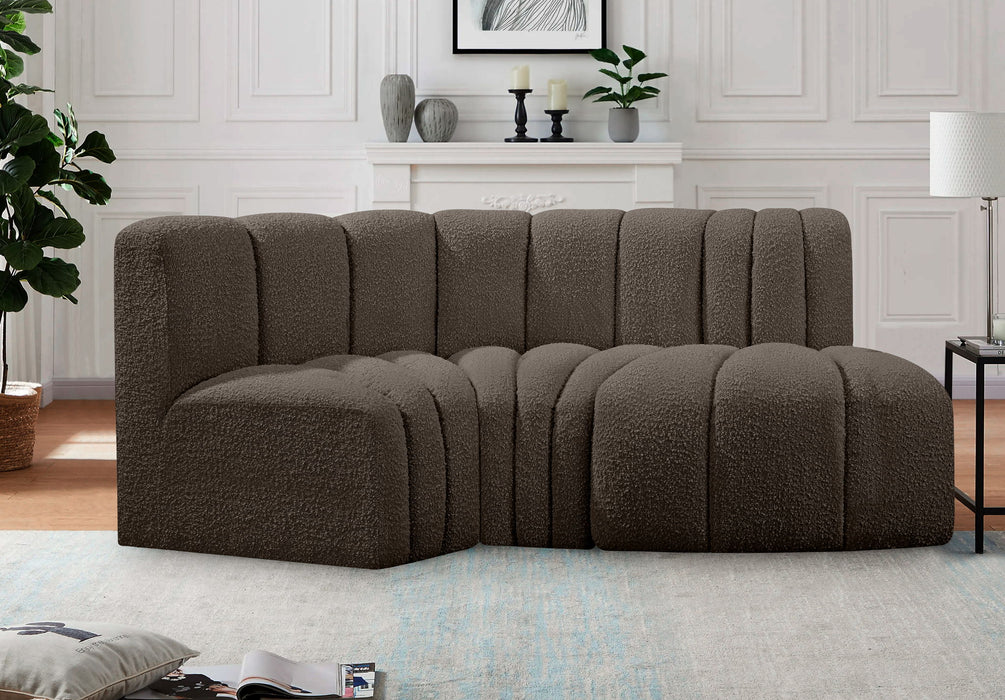 Arc - Boucle Fabric 3 Piece Modular L-Shaped Sofa - Simple Home Plus