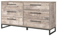 Neilsville - Whitewash - Six Drawer Dresser - Vinyl-Wrapped - Simple Home Plus