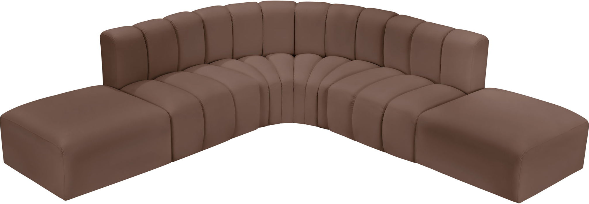 Arc - Faux Leather 6 Piece Corner Modular Sofa
