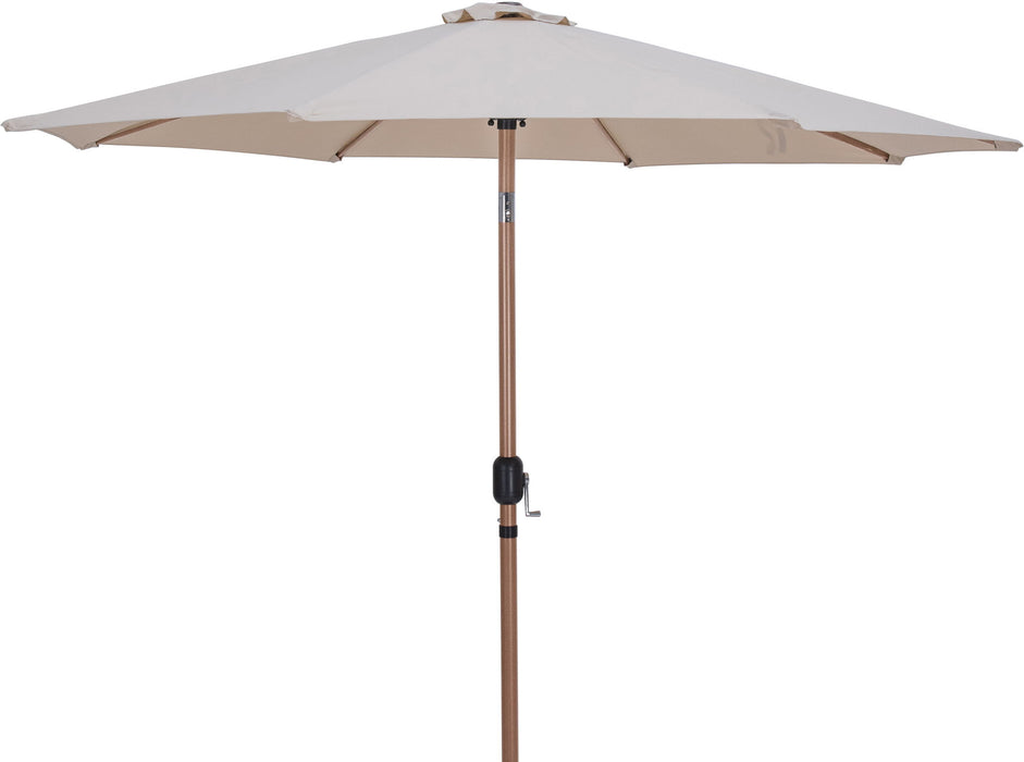 Fiji - Aluminum Patio Umbrella With Round Black And Teak Base - Simple Home Plus