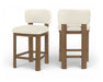 Paloma - Faux Leather Upholstered Counter Stool (Set of 2) - Brown Frame - Simple Home Plus