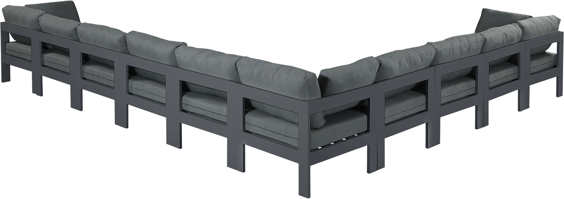 Nizuc - Outdoor Patio 10 Piece Modular Sectional With Gray Frame - Simple Home Plus