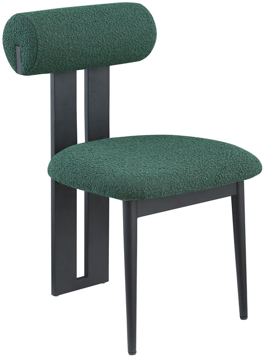 Dario - Boucle Dining Chair With Black Frame (Set of 2) - Simple Home Plus