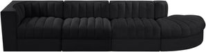 Rummi - Velvet Performance Fabric Upholstered 4 Piece Modular Sectional With Reverse Corner Chair - Simple Home Plus