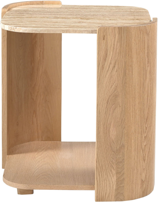 Calabria - Marble And Oak Wood Table - Simple Home Plus