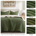 Riordan - Twin Waffle Knit Comforter Set - Olive - Simple Home Plus