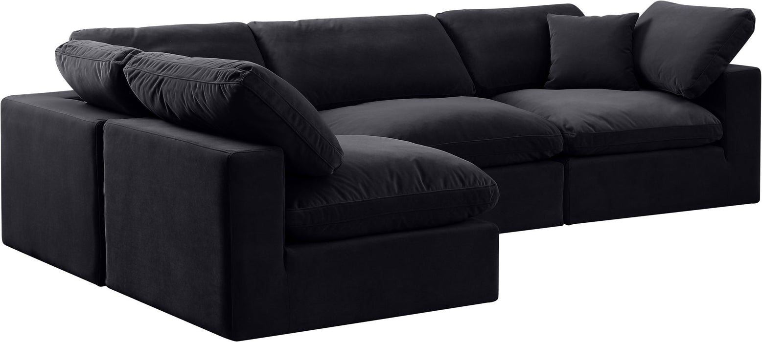 Comfy - 4 Piece Velvet Modular Armless Sectional - Simple Home Plus